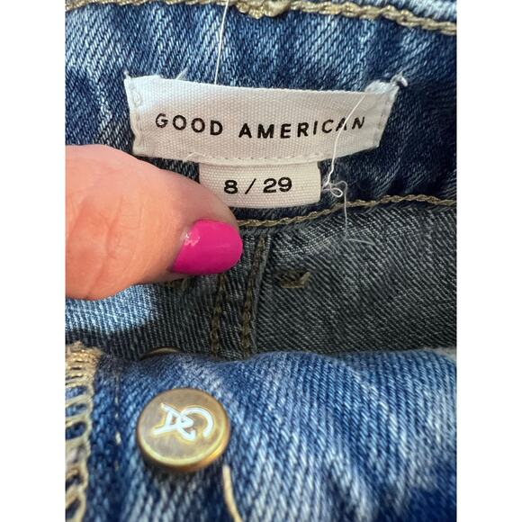 GOOD AMERICAN Ladies High-Waisted Denim Cut-off Shorts Size 8/29 - Picture 6 of 6